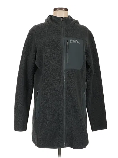 Pre-owned Eddie Bauer Fleece Jacket In Gray