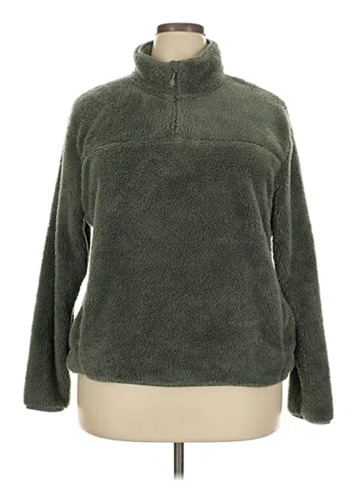 Pre-owned Eddie Bauer Fleece Jacket In Green