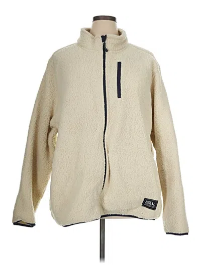 Pre-owned Eddie Bauer Fleece Jacket In Ivory