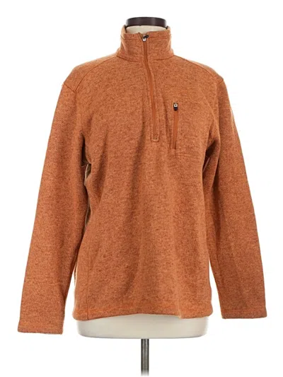Pre-owned Eddie Bauer Fleece Jacket In Orange