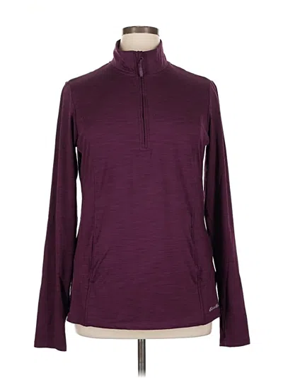 Pre-owned Eddie Bauer Fleece Jacket In Purple