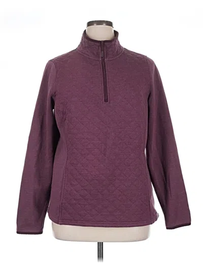 Pre-owned Eddie Bauer Fleece Jacket In Purple