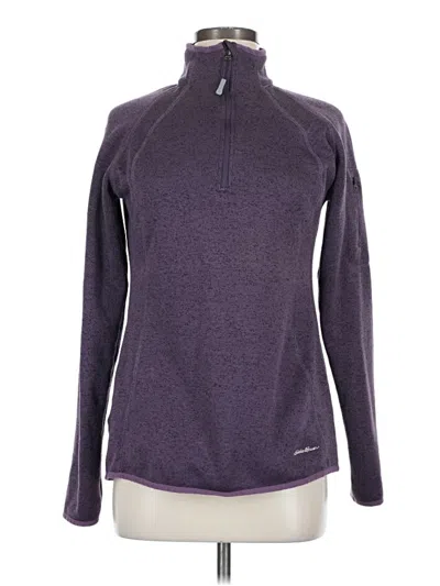 Pre-owned Eddie Bauer Fleece Jacket In Purple