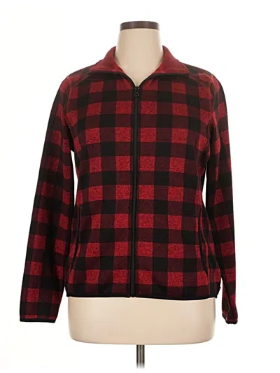 Pre-owned Eddie Bauer Fleece Jacket In Red