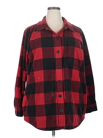 Pre-owned Eddie Bauer Fleece Jacket In Red