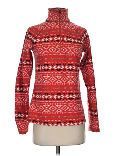 Pre-owned Eddie Bauer Fleece Jacket In Red