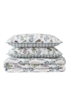 Eddie Bauer Flower Field Cotton Quilt 3-piece Set In White/ Grey/ Green