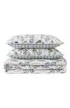 Eddie Bauer Flower Field Cotton Quilt 3-piece Set In White/grey/green