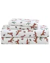 Eddie Bauer Fox Trail 100% Cotton Flannel Sheet Set In Orange