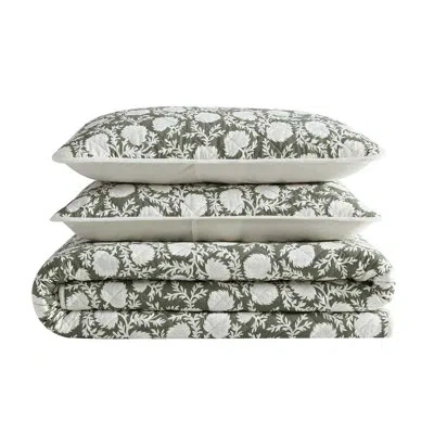 Eddie Bauer Garden Bloom Cotton Quilt Set In Green Floral