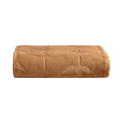 Eddie Bauer Geese Embossed Signature Plush Throw Blanket In Brown