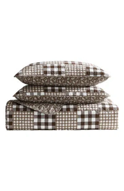 Eddie Bauer Gingham Patchwork Reversible Quilt Set In Multi