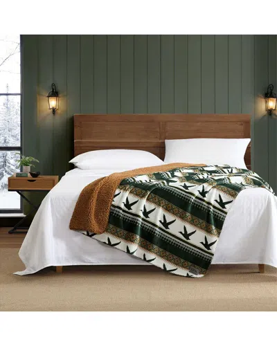 Eddie Bauer Goose Sweater Throw In White
