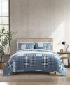 Eddie Bauer Hawthorne Cotton Reversible Quilt Sets In Spring White,blue,purple
