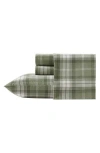 Eddie Bauer Heartland Plaid Print Flannel Sheet Set In Green