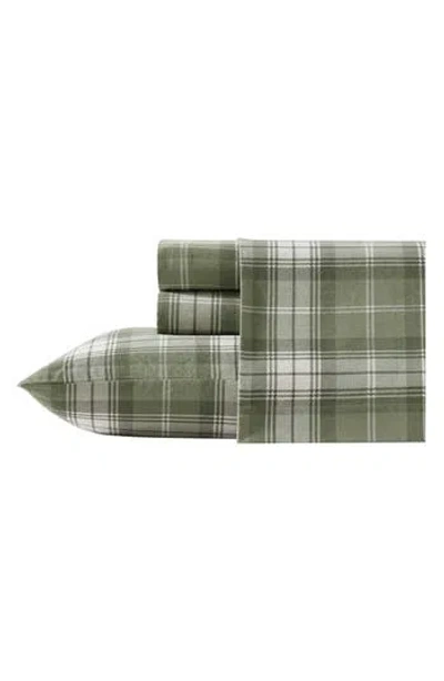 Eddie Bauer Heartland Plaid Print Flannel Sheet Set In Green