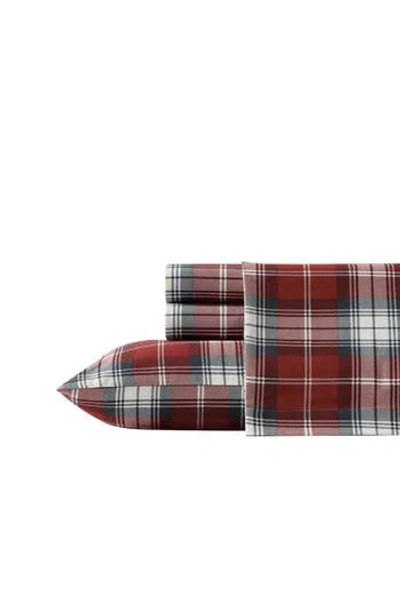 Eddie Bauer Heartland Plaid Print Flannel Sheet Set In Brown