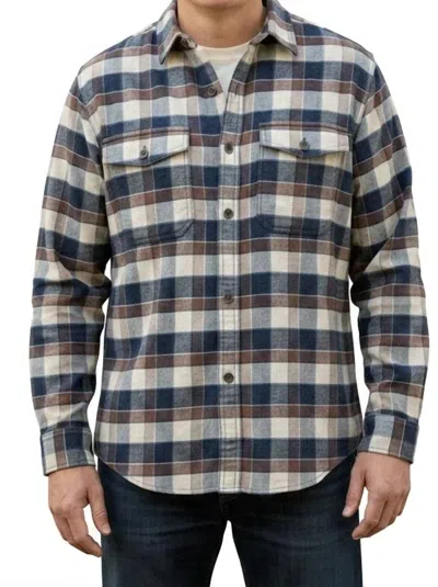 Eddie Bauer Hemplify Flannel Button Shirt In Blue Brown Gray Plaid In Multi