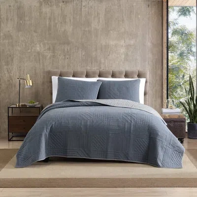Eddie Bauer Hidden Lake Reversible Quilt Set In Blue;gray