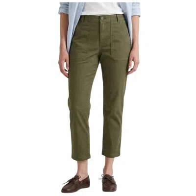 Eddie Bauer High Rise Utility Canvas Kick Crop Pants In Alder Green In Multi