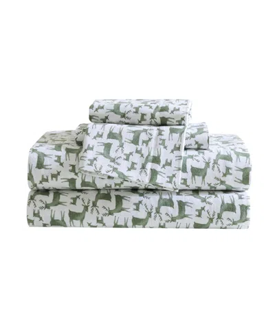 EDDIE BAUER HOLIDAY COTTON FLANNEL 4 PC. SHEET SET, FULL