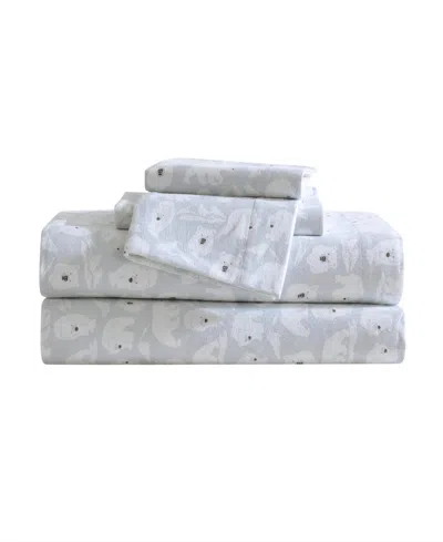 Eddie Bauer Holiday Cotton Flannel 4 Pc. Sheet Set, King In Explorer Bears