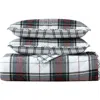 Eddie Bauer Holiday Plaid Cotton Flannel King Quilt Set In Red