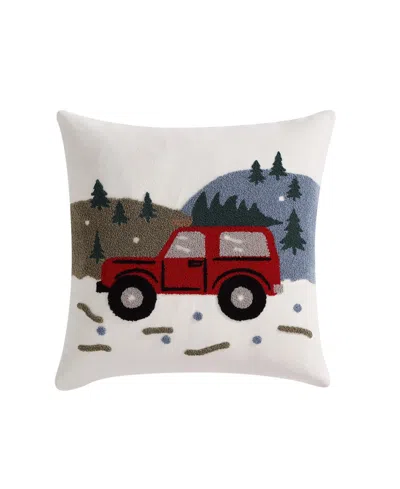 Eddie Bauer Holiday Truck Tree Decorative Pillow, 20" X 20" In Multi