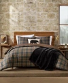 Eddie Bauer Huntley Plaid Microfiber Comforter Set In Brown