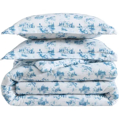 Eddie Bauer Huntley Plaid Reversible Microfiber Comforter Set In White