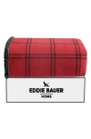 Eddie Bauer Trailhead Plaid Coco Flannel Reversible Throw Blanket In Dark Red