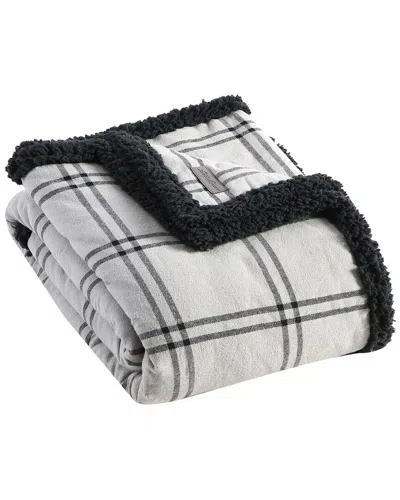 Eddie Bauer Kettle Falls Plaid Grey Throw Blanket In Black