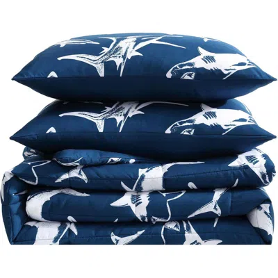 Eddie Bauer Kids' Vinny And Shark Friends 3-piece Comforter Set In Blue