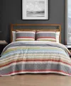 Eddie Bauer Ladder Stripe Reversible 2-piece Twin Quilt Set In Red,gray