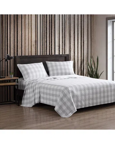 Eddie Bauer Lakehouse Plaid 100% Cotton Flannel Sheet Set In Beige