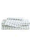 Eddie Bauer Laurel Leaves 200 Thread Count Cotton Percale Twin Sheet Set In Green