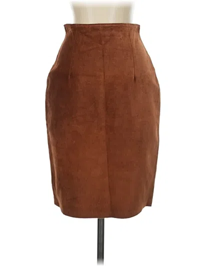 Pre-owned Eddie Bauer Leather Skirt In Brown