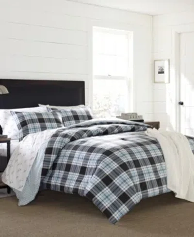 Eddie Bauer Lewis Atlantic Plaid Comforter Set, King In Navy