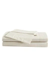 Eddie Bauer Little Gingham 200 Thread Count Cotton Percale Queen Sheet Set In Lt-pastel Brown