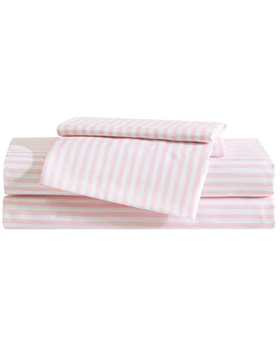 Eddie Bauer Little Stripe Microfiber 4-pc. Sheet Set, Full In Light Pink,white