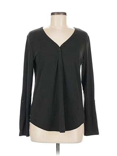 Pre-owned Eddie Bauer Long Sleeve Blouse In Black