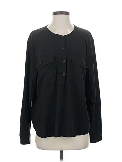 Pre-owned Eddie Bauer Long Sleeve Blouse In Black