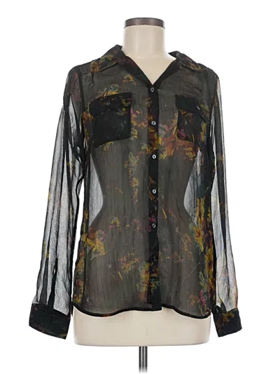 Pre-owned Eddie Bauer Long Sleeve Blouse In Black
