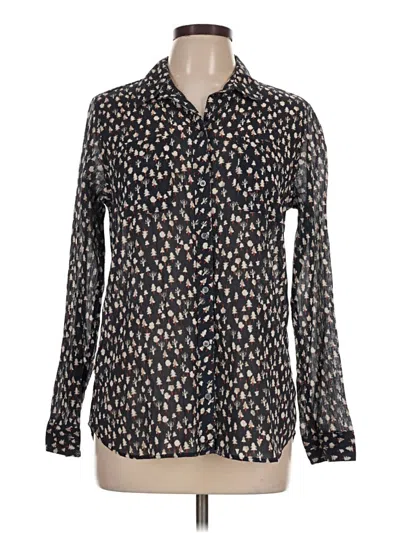 Pre-owned Eddie Bauer Long Sleeve Blouse In Black