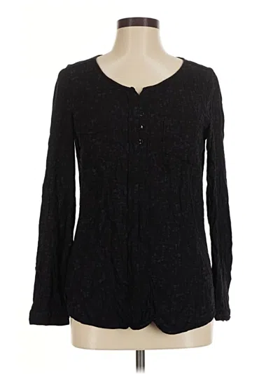 Pre-owned Eddie Bauer Long Sleeve Blouse In Black