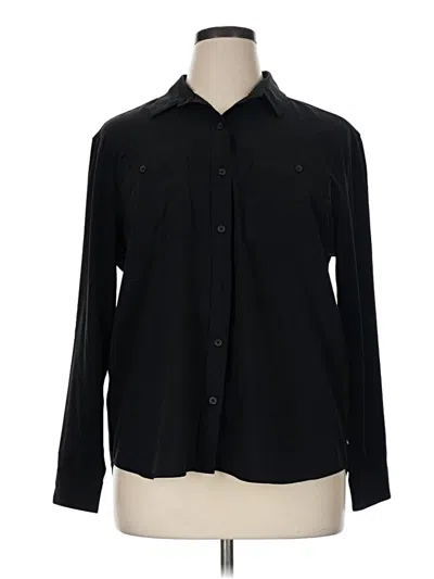 Pre-owned Eddie Bauer Long Sleeve Blouse In Black