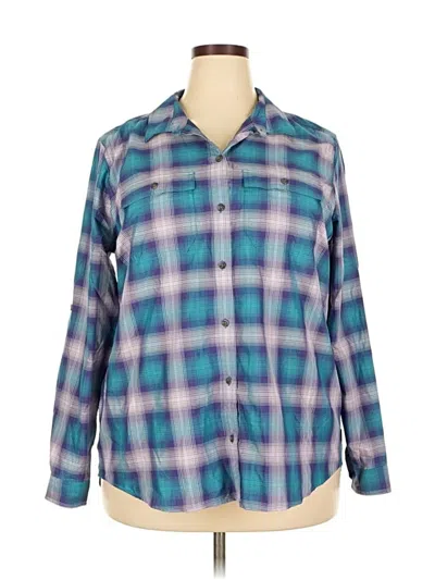 Pre-owned Eddie Bauer Long Sleeve Blouse In Blue