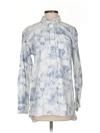 Pre-owned Eddie Bauer Long Sleeve Blouse In Blue