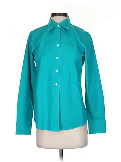 Pre-owned Eddie Bauer Long Sleeve Blouse In Blue