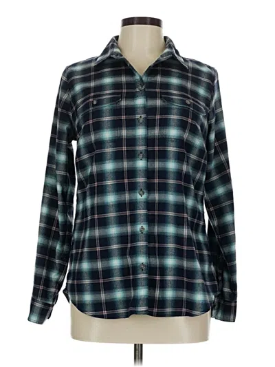 Pre-owned Eddie Bauer Long Sleeve Blouse In Blue